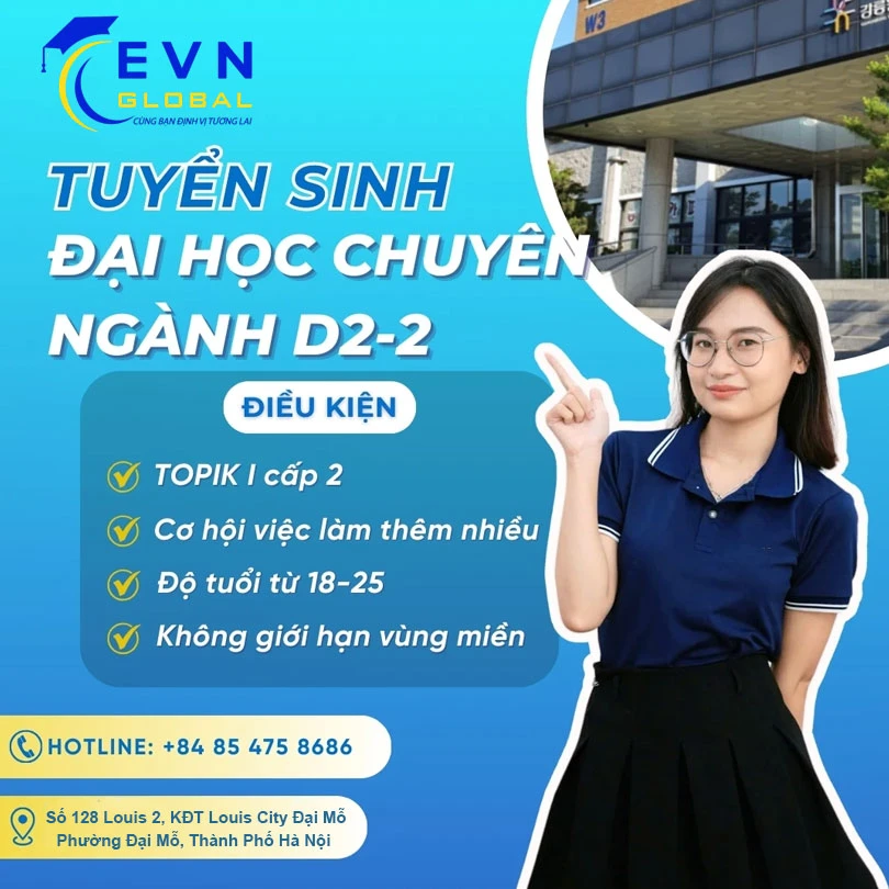 Du học Hàn Quốc Chuyên ngành hệ Đại Học - Visa D2.2