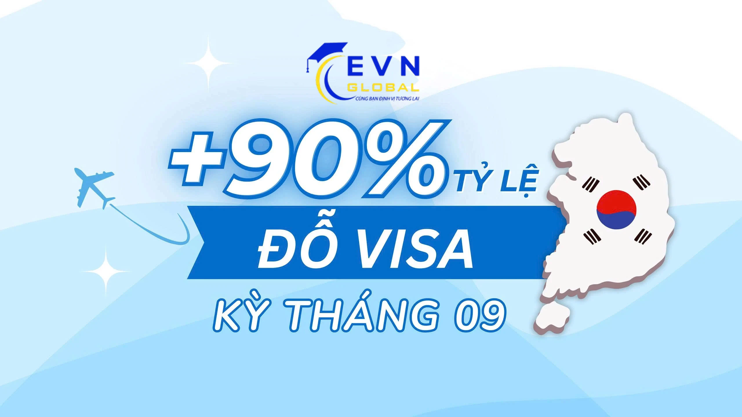 EVN GLOBAL update lịch bay kỳ tháng 09 - Trên 90 phần trăm tỷ lễ đỗ Visa